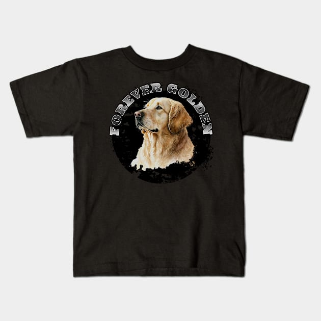 Funny Golden Retriever Kids T-Shirt by MEWRCH